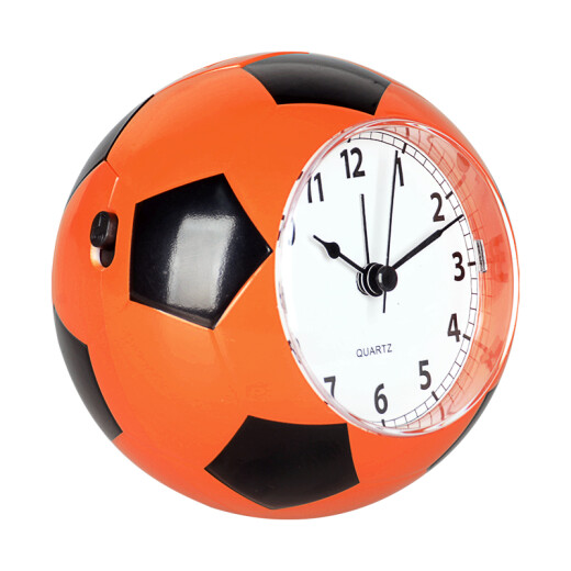 Hense Creative Children's Alarm Clock Student Bedside Clock Fashion Personalized Alarm Watch Cartoon Music Clock Football Style Small Desk Clock HA09 Orange