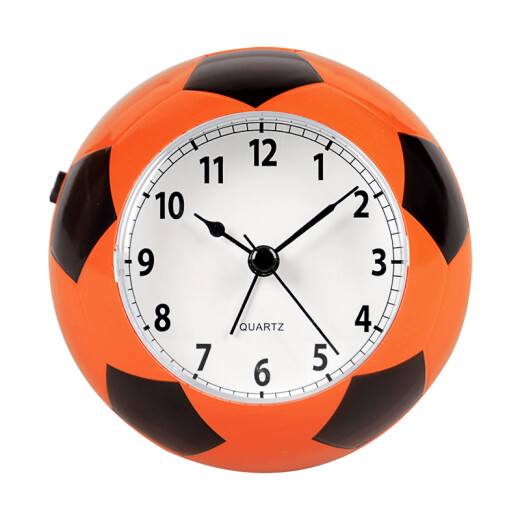 Hense Creative Children's Alarm Clock Student Bedside Clock Fashion Personalized Alarm Watch Cartoon Music Clock Football Style Small Desk Clock HA09 Orange