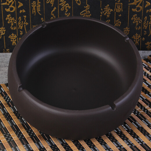 Yingrong purple sand retro ashtray extra large ceramic creative personality KTV office Internet cafe home deep ashtray gift JF-extra large