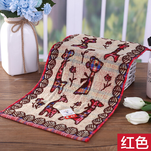 Gold number pure cotton cartoon deer children's face towel bath towel women's travel towel soft water absorbent dark household face towel small towel red and green 2 pack