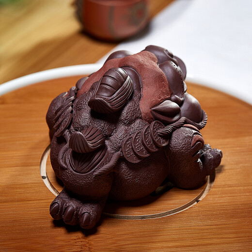 Zun Pot Zisha Tea Pet Golden Toad Can Raise Creative Boutique Ornaments Three-legged Golden Toad Good Luck Head Tea Set Accessories Good Luck Head
