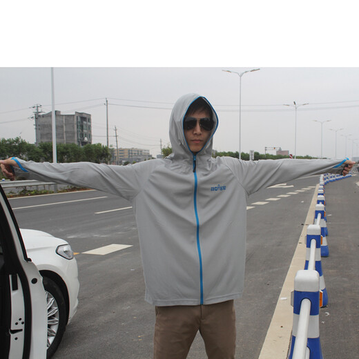 Aoge spring, autumn and summer thin fishing clothes for men, breathable fishing clothes, fishing clothes, day and night fishing clothes, gray XL