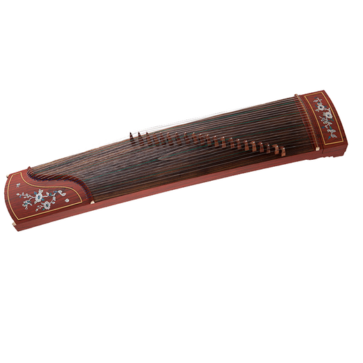 Qibaoju, coquille de sculpture de qualité Test Guzheng, imitation Enseignement en acajou, style jaune Style Guzheng Instrument d'orchestre ethnique, chant des oiseaux, Fleurs Pergrance