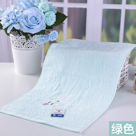 Gold number pure cotton cartoon little rocket children's face wash towel cartoon cut velvet kindergarten face wash towel children's sweat towel soft and absorbent 52*27CM 48g yellow orange blue green 4 pack