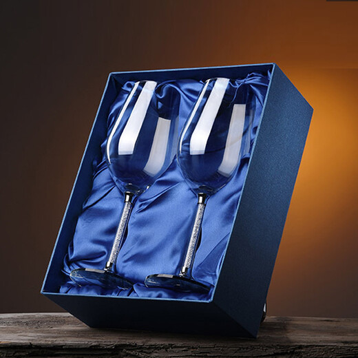 Jingbufan Champagne Glass Red Wine Glass Set Home Goblet Wine Glass Bordeaux Wine Glass Creative Wedding Gift Gift Box Two Red Wine Glasses + Gift Box