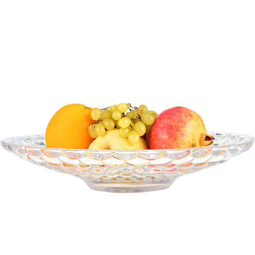 Delisoga glass fruit plate creative pearl deep plate large large capacity European fruit bucket candy dried fruit basket nut snack salad plate living room ornaments home gift decoration