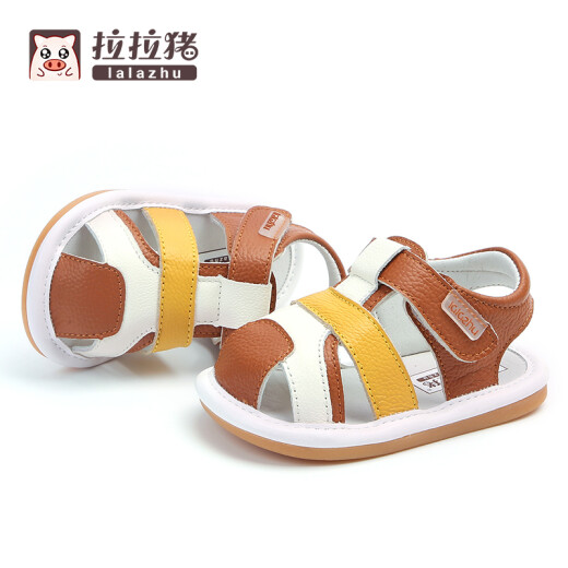 Lala Pig Summer New Children's Sandals Boys' Functional Shoes Toddler Girls Baby Children's Shoes Baby Non-Slip Soft Soled Toddler Shoes 1-3 Years Old 2 One Brown Size 26/Inner Length 16.5cm (Suitable for Feet Length 16cm)