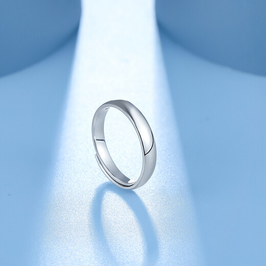 Saturday Fu PT950 platinum ring for men and women, classic glossy couple ring, living ring, single ring, men's ring No. 19 - 4.93g