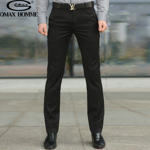 OMAX suit men's suit Korean style slim three-piece suit business casual professional formal suit groom and best man wedding dress black two-button top + trousers + vest 170/L (118-125Jin Jin is equal to about 0.5 kg)