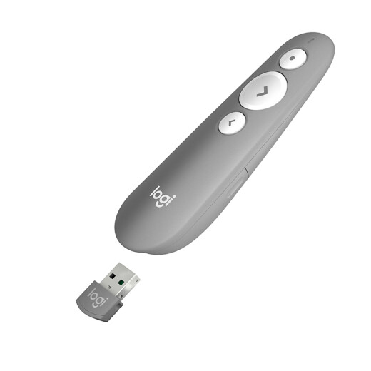 Logitech R500 upgraded R500S wireless presenter laser pen ppt page turning pen wireless Bluetooth dual connection MaciOS compatible gray