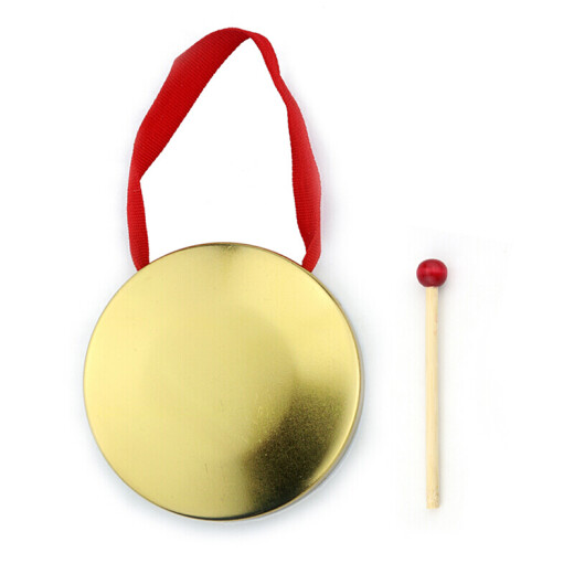 
Lelinyuan Orff percussion instruments for children's gongs and bronze cymbals, kindergarten elementary school three-sentence and half-performance props for bronze rubs and drums, small gong diameter 9cm