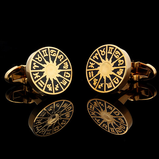 KFLK High-end Cufflinks French Shirt Twelve Constellations Guardian Cuff Nails Men's Cuff Buttons Cufflinks Golden Twelve Constellations K054