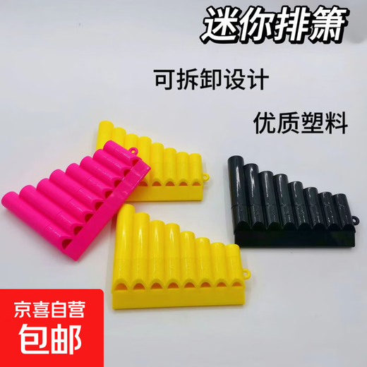 塑料八管排笛儿童发声玩具小学生幼儿园早教音乐启蒙乐器跨境批发 随机颜色四个