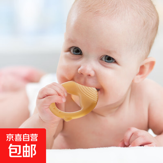 Cartoon Hat Bear Teether Baby Anti-eating Hand Teether Nano Silver Silicone Teether Baby Chew Fun Toy Nano Silver-Contact Type Teether 1 piece Storage + Anti-chain Drop-Food Grade Silicone-Q-Blastic Good Bite