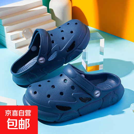 Crocs children's slippers boys and girls sandals girls non-slip middle and large children's shoes baby beach 2025 new style blue 24-25
