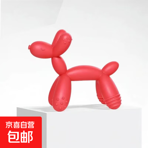Balloon dog teether baby teething stick anti-eating baby silicone bite glue soothing small toy food grade baby teether - red 1 pack