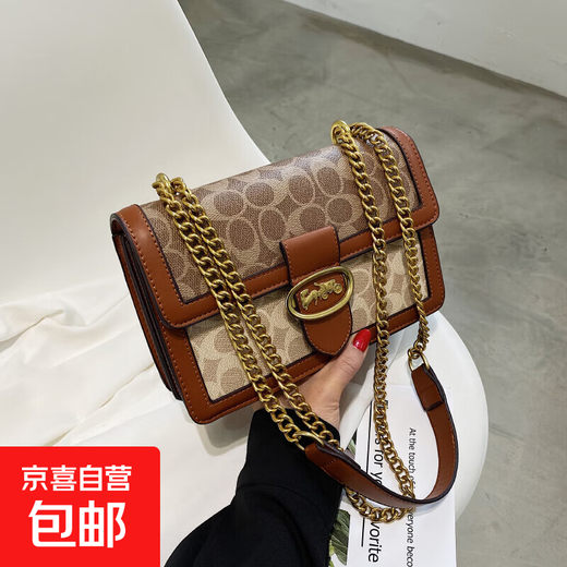 高颜值包包女2025新款复古时尚百搭手拎包爆款洋气小众单肩斜挎包 棕色