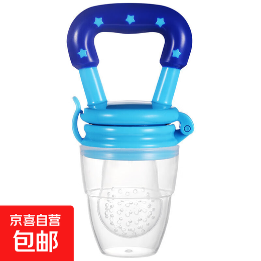 Zixiele silicone mesh bag pacifier, fruit feeding food supplement, children's fruit, vegetable, mother and baby supplies, worry-free and labor-saving Fruit and Vegetable Joy* 1 pack, blue