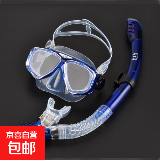 Swimming goggles new adult diving glasses equipment set snorkeling Erbao waterproof fully dry snorkel swimming mask 2011+198 blue transparent + blue transparent one size