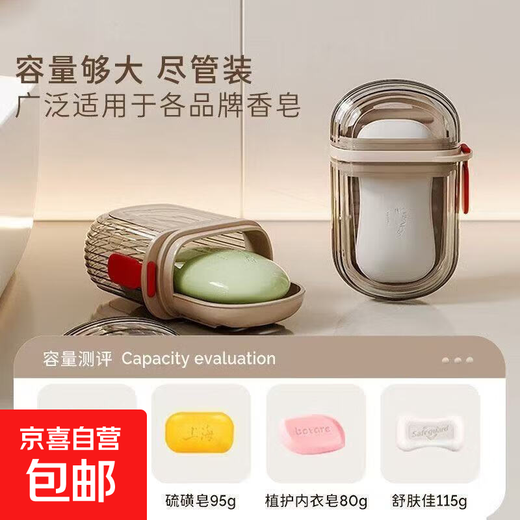 Light luxury travel soap box portable mini soap box sealed drain double-layer box with lid transparent high-end household 1 pack travel soap box