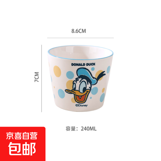 Disney Ceramic Mug, Beautiful and Exquisite Girls Tea Cup, Ice Cream Cup, Coffee Cup, Gift for Girls, Donald Duck and Rhyme Mug 240ML 1pc
