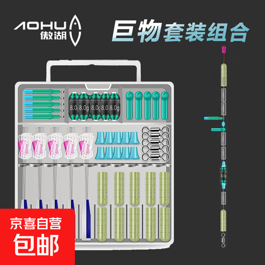 5 sets of big things space bean set silicone lead floating seat main line fishing complete set of fishing gear accessories big things set box XL# (5#-8# line)