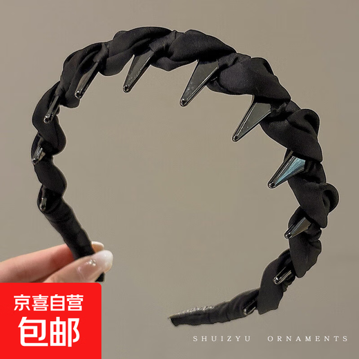 High-ceiling summer headband for women 2025 new daily wear special headband for face washing hairpins and hair bundles gift 2# black satin