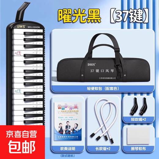 口风琴37键小学生专用儿童32专业演奏课堂初学者入门乐器吹琴 【37键曜光黑】轻便软包+吹奏说明+2个吹嘴+2个吹管