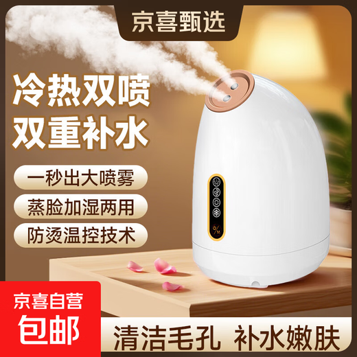 Relieve dryness, facial steamer, hot and cold dual-spray face steamer, household moisturizing nano-spray facial mask hydration device, fully upgraded, daily good things for women and men in autumn and winter, pure white Z16