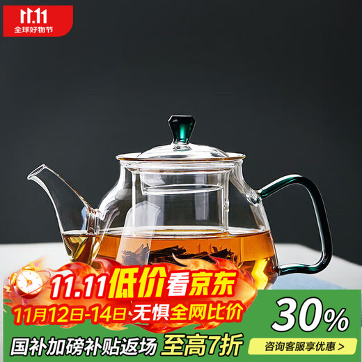 Lvchangming Teapot Glass Teapot Office Home Kung Fu Tea Set with Filter Thickened Heat-Resistant Teapot