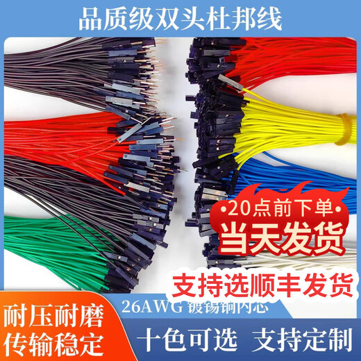 Dengshitang 1P double-ended PVC DuPont cable, male to male, female to female, male to female, 10/20/30CM rehearsal cable, customizable shelled rehearsal cable, red - male to male (1 piece) 0.1M