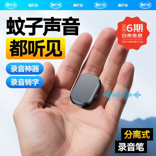 Cool Dingdang Recorder Small Mini Converts Meeting Minutes to Text Portable Recording Artifact Professional Recording Equipment Stick Recorder Split Hidden Noise Reduction Masking Recorder Split Type HD Noise Reduction + Voice to Text + Small Mini + Super Long Battery Life 16G Battery Life 48 Hours of Continuous Recording