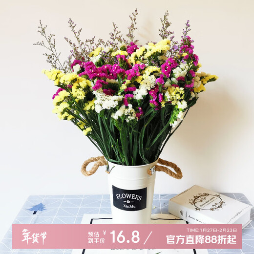 Love Yunnan Forget-Me-Not Dried Flowers Flower Ornaments Living Room Decoration Real Flower Arrangements Gypsophila Bouquet Festival and Birthday Matching Rose Red Yellow White Don't + Lover's Grass About 30 pcs