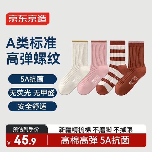 Made in Tokyo, spring and summer mid-calf pure cotton children's socks, antibacterial and breathable floor socks for girls 5-8 years old, that do not tighten the ankles