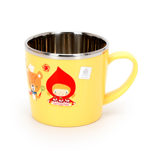 LOCK & LOCK children's tableware imported stainless steel primary school milk cup cartoon cup with handle water cup 250ml
