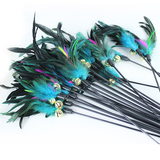 Cat Toy Cat Playing Rod Wire Cat Playing Rod Bell Feather Cat Playing Rod Pet Cat Toy Kitten Kitten Interactive Supplies Fishing Rod Cat Playing Stick