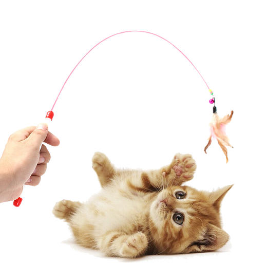 Cat Toy Cat Playing Rod Wire Cat Playing Rod Bell Feather Cat Playing Rod Pet Cat Toy Kitten Kitten Interactive Supplies Fishing Rod Cat Playing Stick