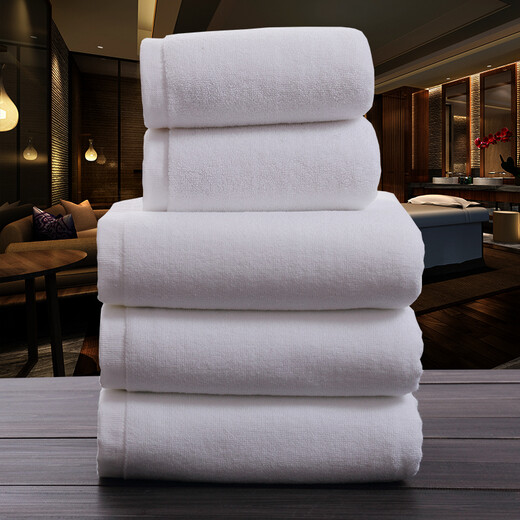 Bingxingmeng pure cotton white towel wholesale hotel beauty salon Baotou thickened cotton customized logo water-absorbent white towel beauty salon Baotou special 120g 32 strands