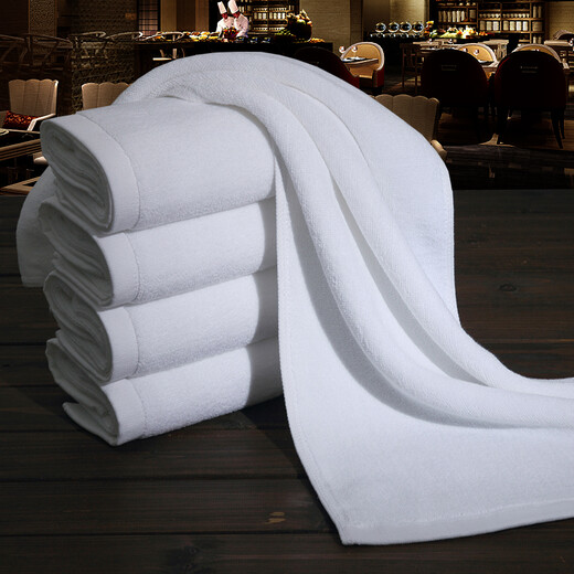 Bingxingmeng pure cotton white towel wholesale hotel beauty salon Baotou thickened cotton customized logo water-absorbent white towel beauty salon Baotou special 120g 32 strands