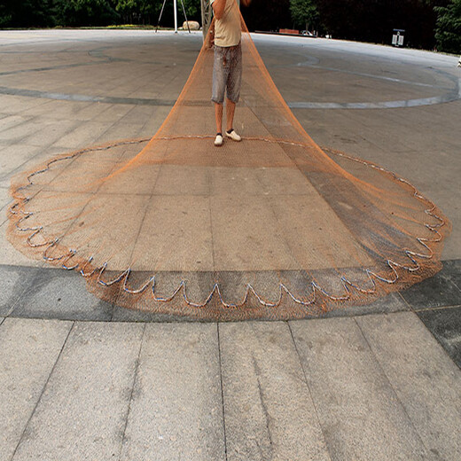 St. Ruian's old-fashioned hand-thrown traditional hand-thrown net tire line catching fishing net rotating net throwing net tire line 1 finger 3 meters high - 4 meters in diameter