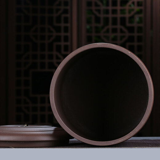 Yile Tao Yixing purple clay tea jar sealed ceramic tea storage jar Pu'er Qizi cake large tea storage jar sealed jar tea box promotional model (purple clay model) 7 cakes