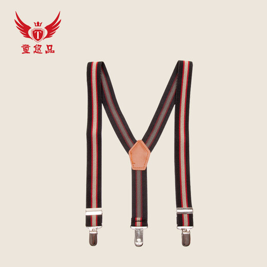 Tongyoupin children's suspenders clip baby suspenders summer and autumn four-clip suspenders Korean suspenders clip for boys and girls blue and white stripes (suitable for height 80-140cm)