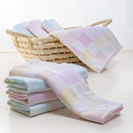 Full strength 3-pack free pure cotton gauze square towels, infant and toddler saliva towels, kindergarten small square towels, hand towels, small towels, pure cotton towels wholesale, mixed color 3-piece set 25*25