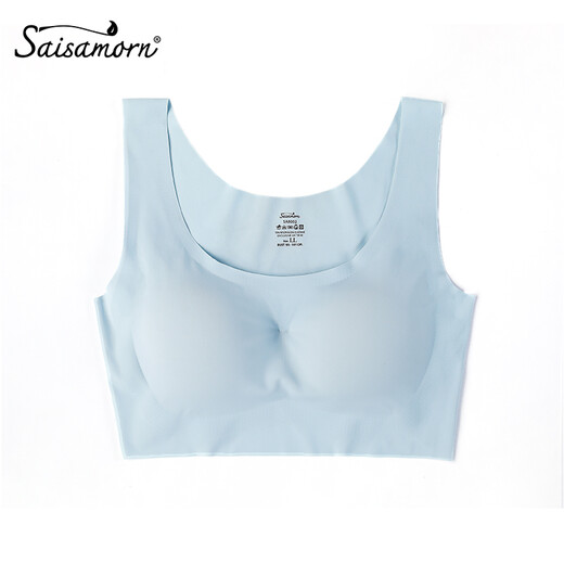 Saisamorn Thai natural latex underwear bra and panty set SA8002 blue L