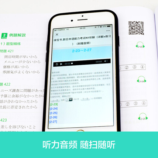 Japanese Red and Blue Book Series Green Book New Japanese Language Proficiency Test N1 Listening Comprehension (Detailed Explanation + Practice) (With Bonus Audio)