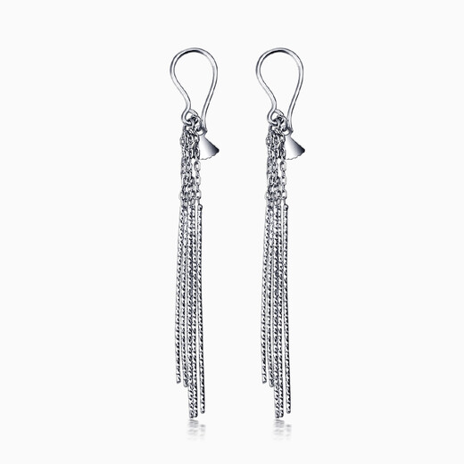 Pt.Charm platinum earrings for women pt950 platinum earrings one curtain Youmeng fashionable versatile long tassels gift for the goddess, ready stock 2.7-2.8 grams a pair