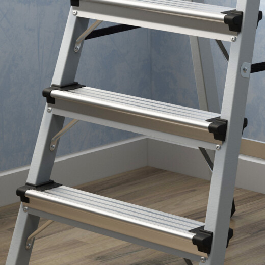 Qisheng Mingyuan ladder herringbone ladder folding ladder household ladder aluminum alloy pedal five-step ladder LC-087