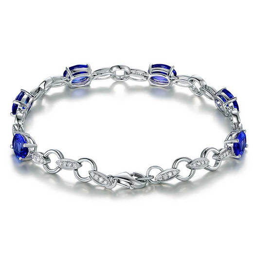 Millais Jewelry 4.5 carat tanzanite bracelet 18K gold set with diamond colored gemstone bracelet fashion jewelry accessories with diamonds about 0.35ct