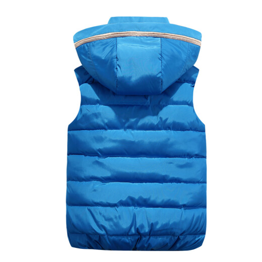 Youyuede Children's Vest Autumn and Winter Thickened Boys' Down Cotton Vest Girls' Outer Wear Vest Medium and Large Children's Cotton Clothes Navy XL Size/160cm Recommended 85-100Jin [Jin equals 0.5kg]