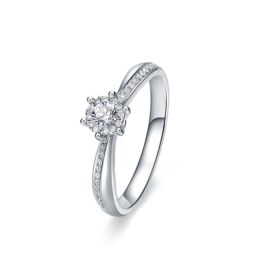 Liuguifu Jewelry Christmas Gift Happiness Diamond Ring 18K Gold Wedding Ring Proposal Engagement Wedding Diamond Ring Female E-commerce Special Birthday VS Slightly Flawed-H Color-VG Cut-18 Points Girls No. 11